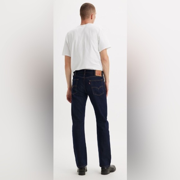 NWT Levi Jeans 517 Boot Cut Long Mens Dark Wash Blue Jeans Slim - Picture 3 of 10